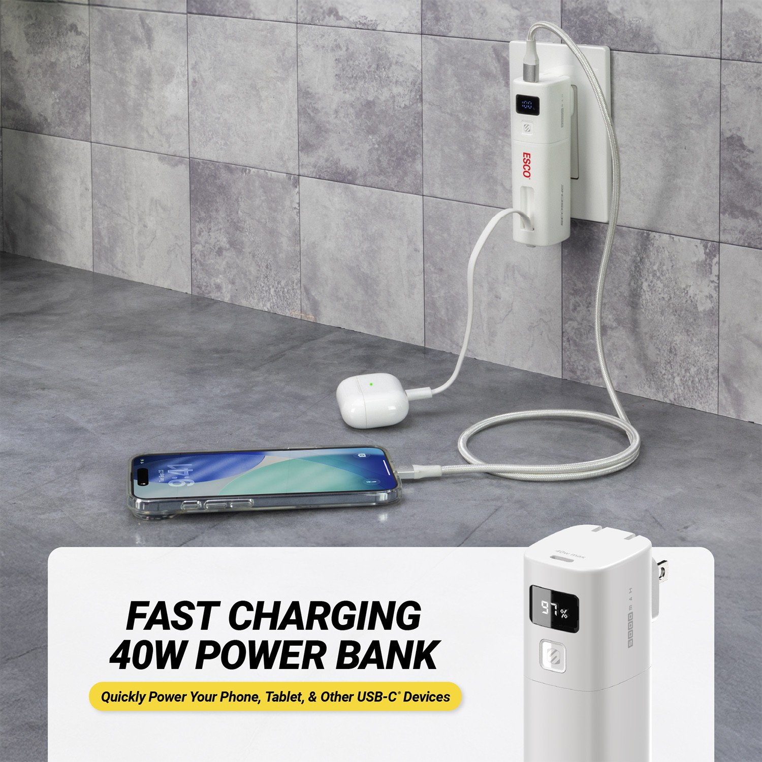 Scosche® GoBat? 5K 3-in-1 Power Bank 1