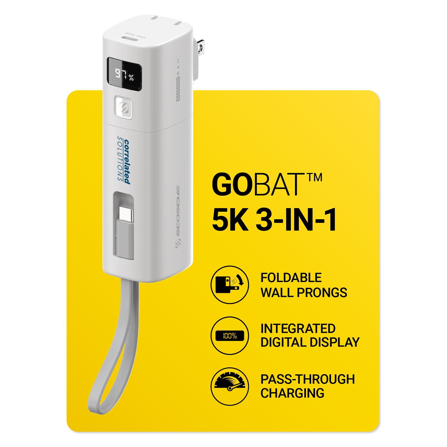 Scosche® GoBat? 5K 3-in-1 Power Bank 1