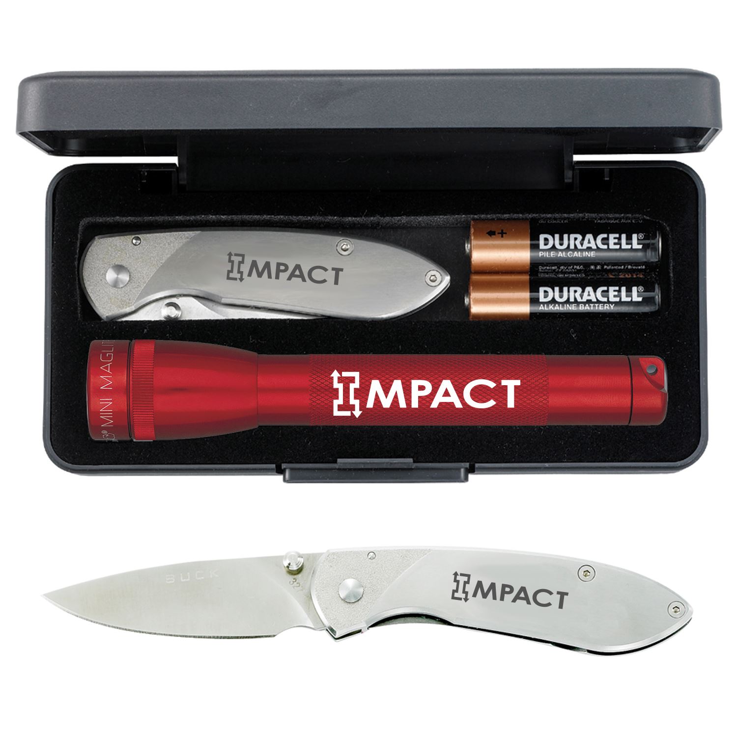 "AA" Mini Maglite® With Buck® "Nobleman" Knife 1