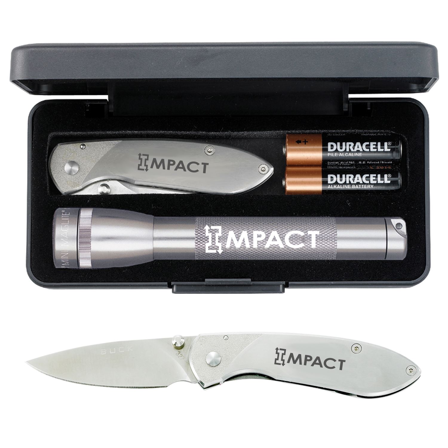 "AA" Mini Maglite® With Buck® "Nobleman" Knife 1