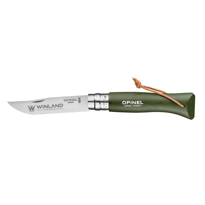 Opinel® No.08 Colorama Stainless Steel Folding Knife With Lanyard - Khaki G 1 Opinel® No.08 Colorama Stainless Steel Folding Knife With Lanyard - Khaki G 1