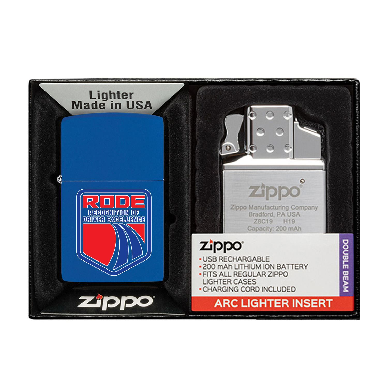 Matte Zippo® Lighter & Rechargeable Electric Lighter Insert Gift Set 1