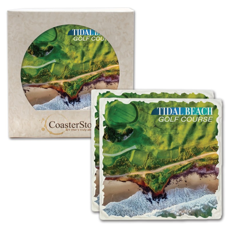 CoasterStone 4" Tumbled Square - 2 Pack 1 CoasterStone 4" Tumbled Square - 2 Pack 1