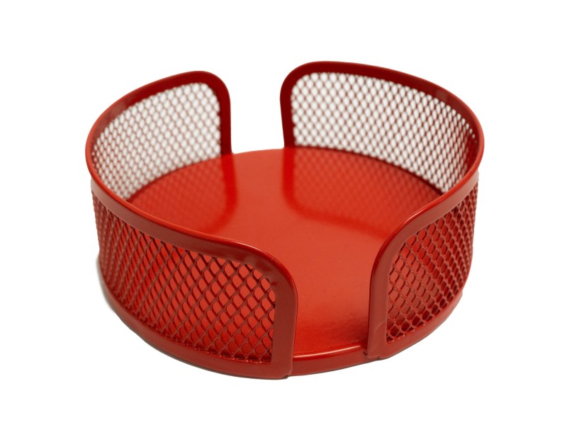 Red Mesh Metal Coaster Holder 1 Red Mesh Metal Coaster Holder 1