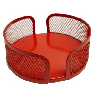 Red Mesh Metal Coaster Holder 1 Red Mesh Metal Coaster Holder 1