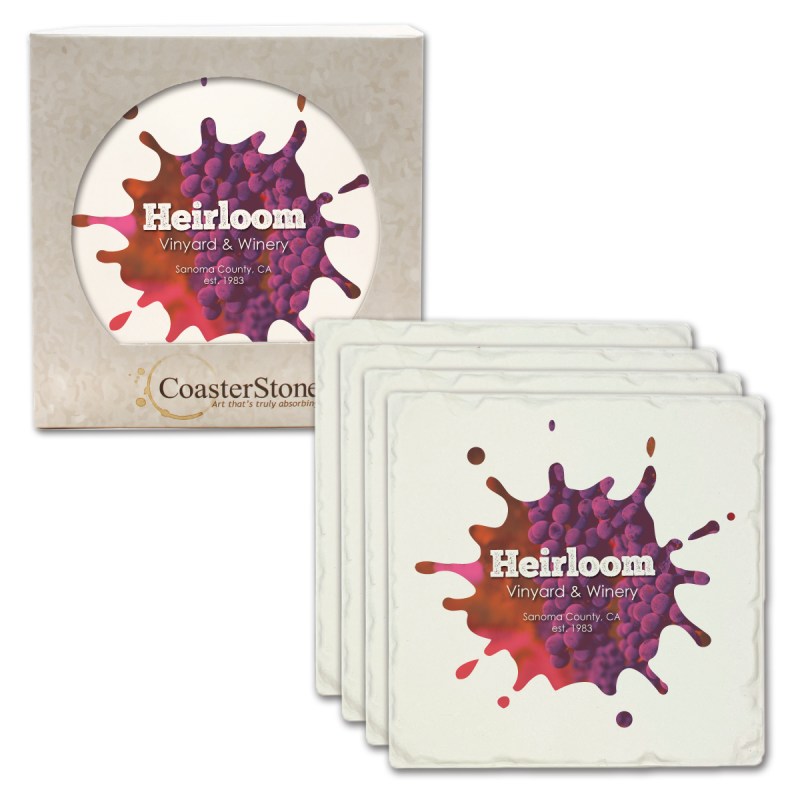 CoasterStone 4" Tumbled Square - 4 Pack (4") 1 CoasterStone 4" Tumbled Square - 4 Pack (4") 1