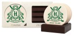 Dark Wood Stand Gift Set w/ 4 Round Coasters 1 Dark Wood Stand Gift Set w/ 4 Round Coasters 1