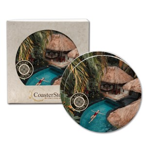 CoasterStone Round Absorbent Stone Coaster - 2 Pack (4") 1 CoasterStone Round Absorbent Stone Coaster - 2 Pack (4") 1