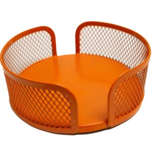 Orange Mesh Metal Coaster Holder 1 Orange Mesh Metal Coaster Holder 1