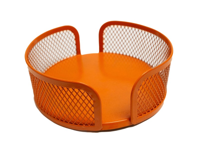 Orange Mesh Metal Coaster Holder 1 Orange Mesh Metal Coaster Holder 1