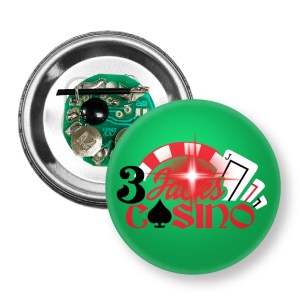 1.75"Round Celluloid Button with a Red Flashing LED Light 1 1.75"Round Celluloid Button with a Red Flashing LED Light 1