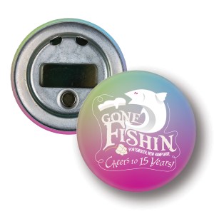 2.25" Round Celluloid Button Bottle Opener w/Magnet 1 2.25" Round Celluloid Button Bottle Opener w/Magnet 1