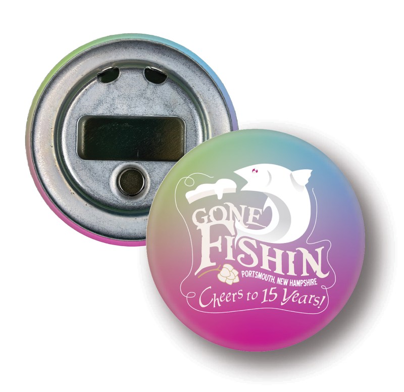 2.25" Round Celluloid Button Bottle Opener w/Magnet 1 2.25" Round Celluloid Button Bottle Opener w/Magnet 1