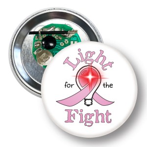 3"Round Celluloid Button with a Red Flashing LED Light 1 3"Round Celluloid Button with a Red Flashing LED Light 1
