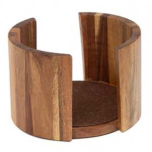 Acacia Round Coaster Holder 1 Acacia Round Coaster Holder 1