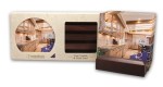 Dark Wood Stand Gift Set w/ 4 Square Coasters 1 Dark Wood Stand Gift Set w/ 4 Square Coasters 1