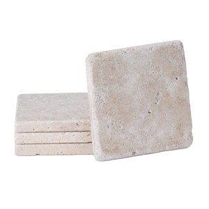 Natural Stone Travertine Coaster 2 Natural Stone Travertine Coaster 2