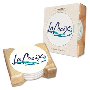 Light Wood Stand Bundled w/ 4 Round Coasters 1 Light Wood Stand Bundled w/ 4 Round Coasters 1