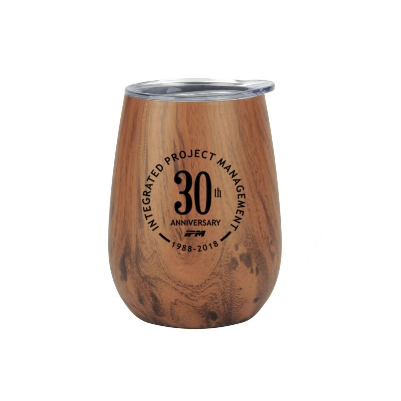 10 Oz. Stainless Steel Lined Vacuum Wood Toned Wine Tumbler 1 10 Oz. Stainless Steel Lined Vacuum Wood Toned Wine Tumbler 1