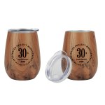 10 Oz. Stainless Steel Lined Vacuum Wood Toned Wine Tumbler - Wood Toned Brown 10 Oz. Stainless Steel Lined Vacuum Wood Toned Wine Tumbler - Wood Toned Brown