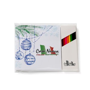 Holiday Theme Deluxe Adult Coloring Book & 8-Color Pencil Set (7"x7") 1 Holiday Theme Deluxe Adult Coloring Book & 8-Color Pencil Set (7"x7") 1
