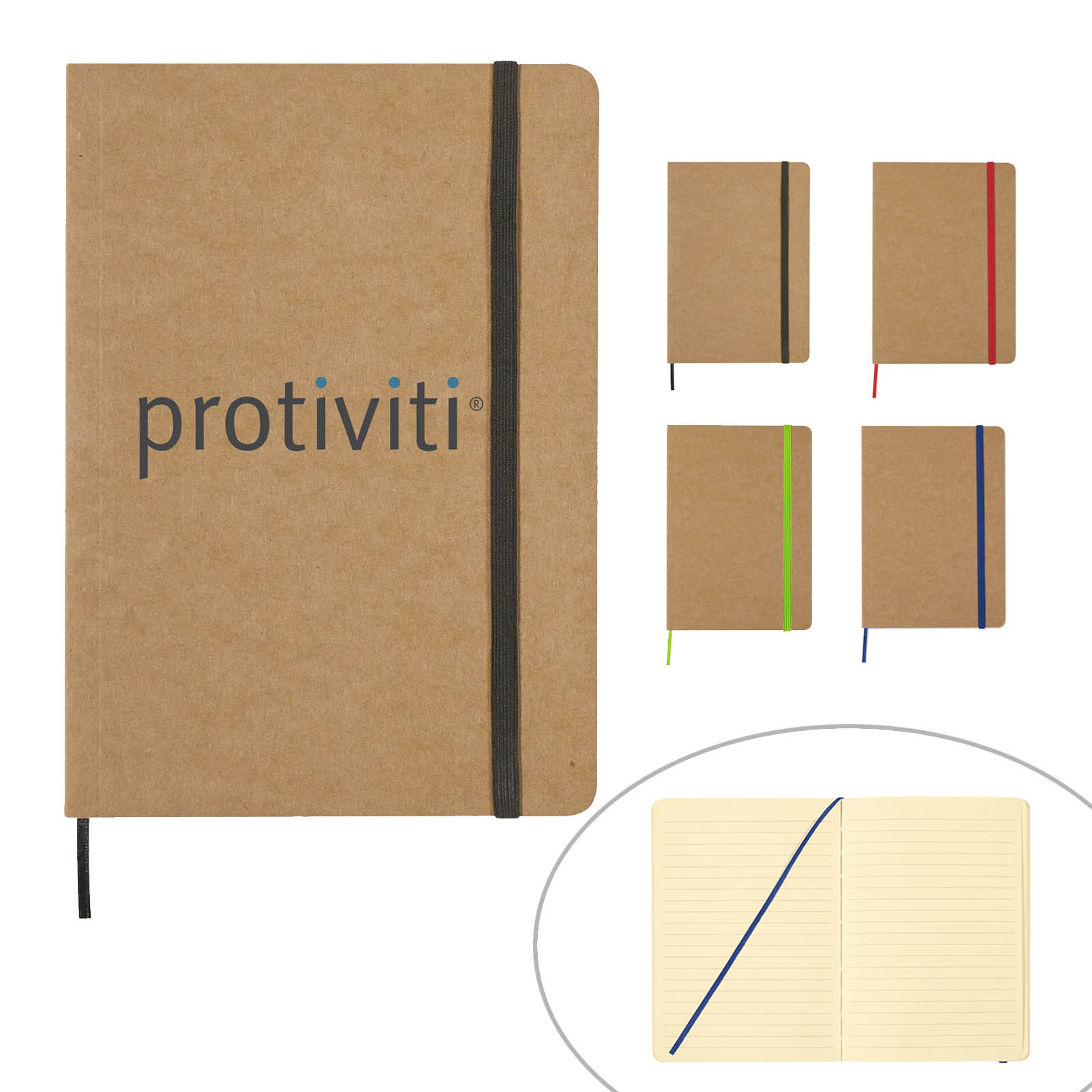 Eco Notebook with recycled paper and strap 1