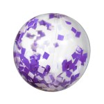 16" Purple & White Confetti Filled Round Clear Beach Ball - Clear/Purple/White 16" Purple & White Confetti Filled Round Clear Beach Ball - Clear/Purple/White