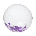 16" Purple & White Confetti Filled Round Clear Beach Ball 2 16" Purple & White Confetti Filled Round Clear Beach Ball 2