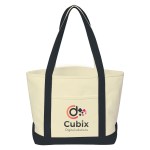 Medium 24 oz. Recycled Cotton Canvas Bag - Natural / Black Medium 24 oz. Recycled Cotton Canvas Bag - Natural / Black