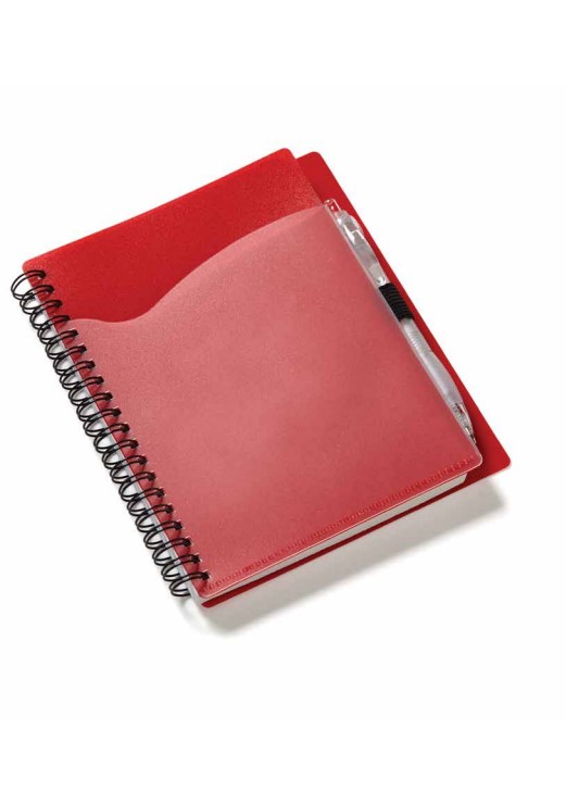 Wave Spiral Notebook w/Cardinal Pen (5''x7'') 1
