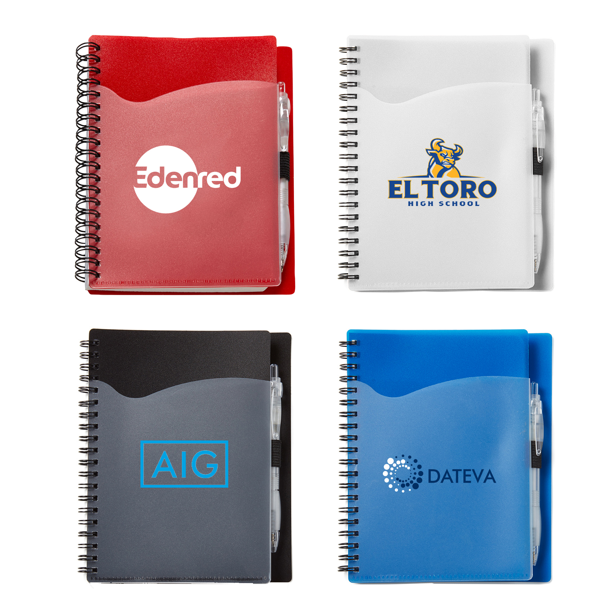 Wave Spiral Notebook w/Cardinal Pen (5''x7'') 1