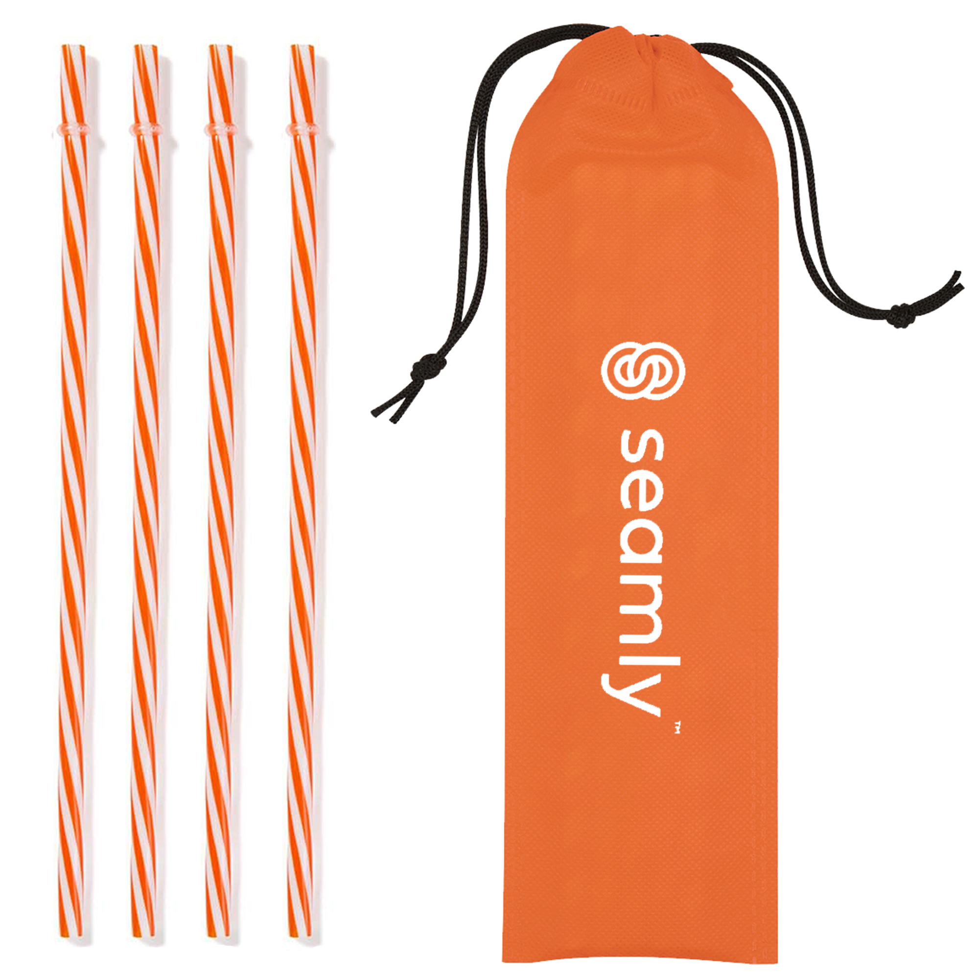 4 Reusable Straws in Drawstring Pouch 1