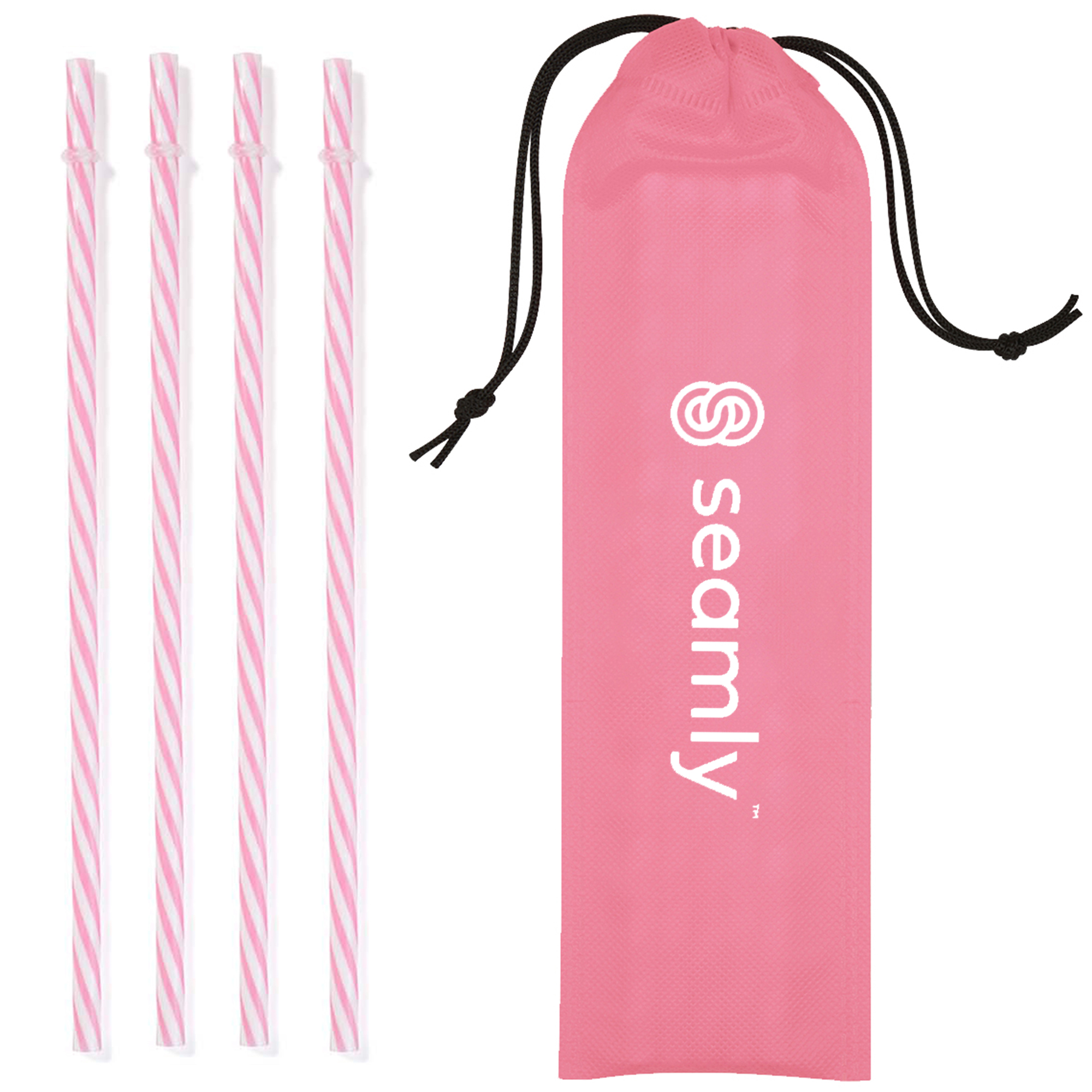 4 Reusable Straws in Drawstring Pouch 1