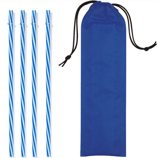 4 Reusable Straws in Drawstring Pouch 1