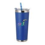 JORNIKOLOR 20 Oz. Stainless Steel Tumbler w/Straw - Blue/Silver JORNIKOLOR 20 Oz. Stainless Steel Tumbler w/Straw - Blue/Silver