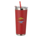 JORNIKOLOR 20 Oz. Stainless Steel Tumbler w/Straw - Red/Silver JORNIKOLOR 20 Oz. Stainless Steel Tumbler w/Straw - Red/Silver