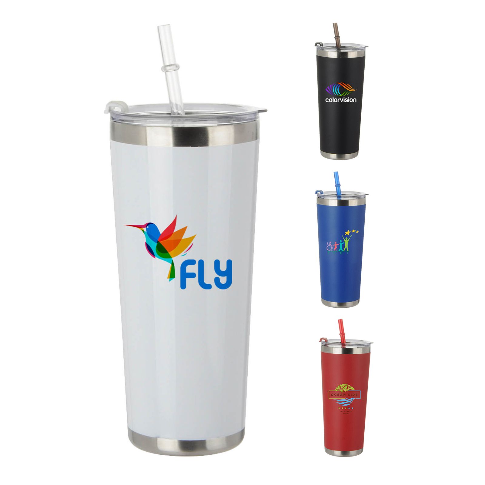 JORNIKOLOR 20 Oz. Stainless Steel Tumbler w/Straw 1