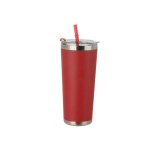 JORNIKOLOR 20 Oz. Stainless Steel Tumbler w/Straw - Red/Silver JORNIKOLOR 20 Oz. Stainless Steel Tumbler w/Straw - Red/Silver