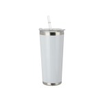 JORNIKOLOR 20 Oz. Stainless Steel Tumbler w/Straw - White/Silver JORNIKOLOR 20 Oz. Stainless Steel Tumbler w/Straw - White/Silver