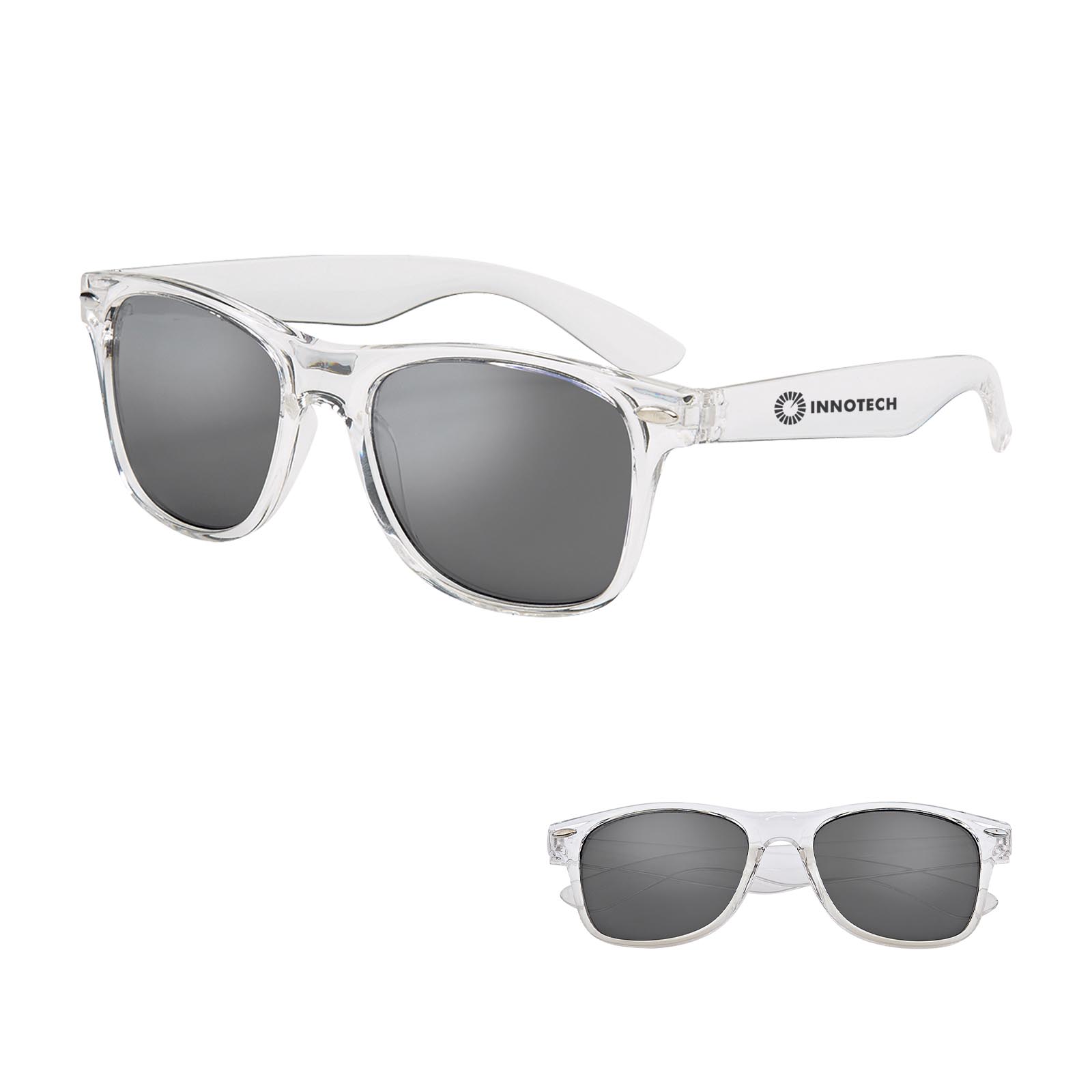 Mirrored Clear Frame Malibu Sunglasses 1