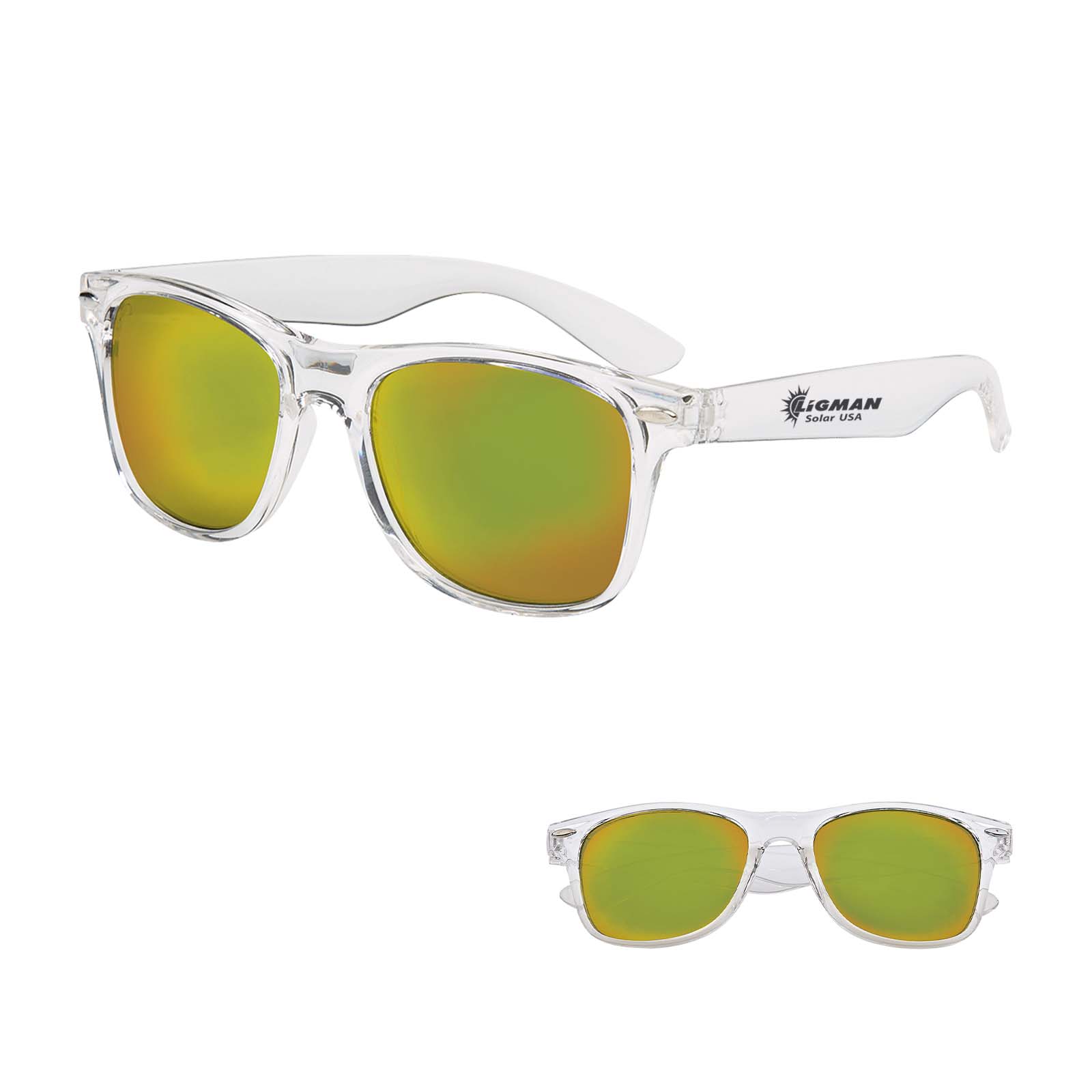 Mirrored Clear Frame Malibu Sunglasses 1