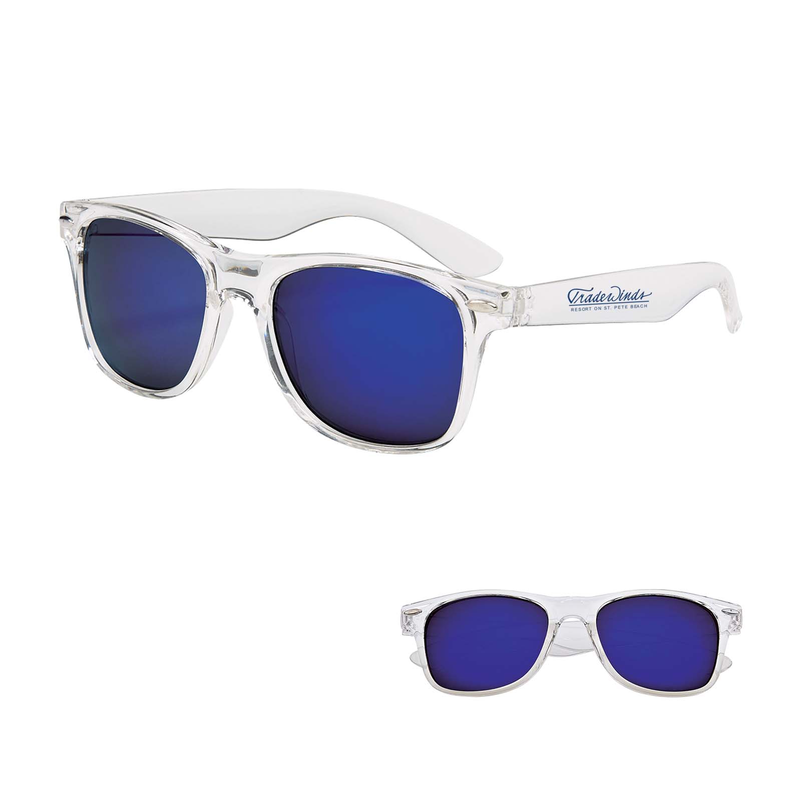 Mirrored Clear Frame Malibu Sunglasses 1
