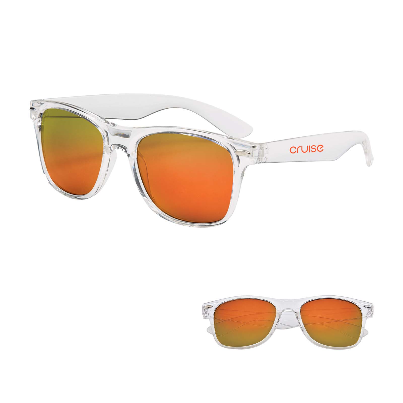 Mirrored Clear Frame Malibu Sunglasses 1