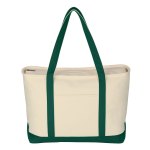 Jornikolor Large 24 oz. Starboard Recycled Cotton Canvas Tote Bag - Natural/Green Blank Jornikolor Large 24 oz. Starboard Recycled Cotton Canvas Tote Bag - Natural/Green Blank