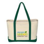 Jornikolor Large 24 oz. Starboard Recycled Cotton Canvas Tote Bag - Natural/Green Logo Jornikolor Large 24 oz. Starboard Recycled Cotton Canvas Tote Bag - Natural/Green Logo