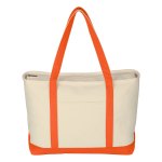 Jornikolor Large 24 oz. Starboard Recycled Cotton Canvas Tote Bag - Natural/Orange Blank Jornikolor Large 24 oz. Starboard Recycled Cotton Canvas Tote Bag - Natural/Orange Blank