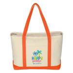 Jornikolor Large 24 oz. Starboard Recycled Cotton Canvas Tote Bag - Natural/Orange Logo Jornikolor Large 24 oz. Starboard Recycled Cotton Canvas Tote Bag - Natural/Orange Logo