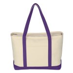 Jornikolor Large 24 oz. Starboard Recycled Cotton Canvas Tote Bag - Natural/Purple Blank Jornikolor Large 24 oz. Starboard Recycled Cotton Canvas Tote Bag - Natural/Purple Blank