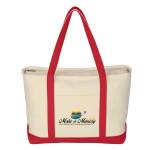 Jornikolor Large 24 oz. Starboard Recycled Cotton Canvas Tote Bag - Natural/Red Logo Jornikolor Large 24 oz. Starboard Recycled Cotton Canvas Tote Bag - Natural/Red Logo