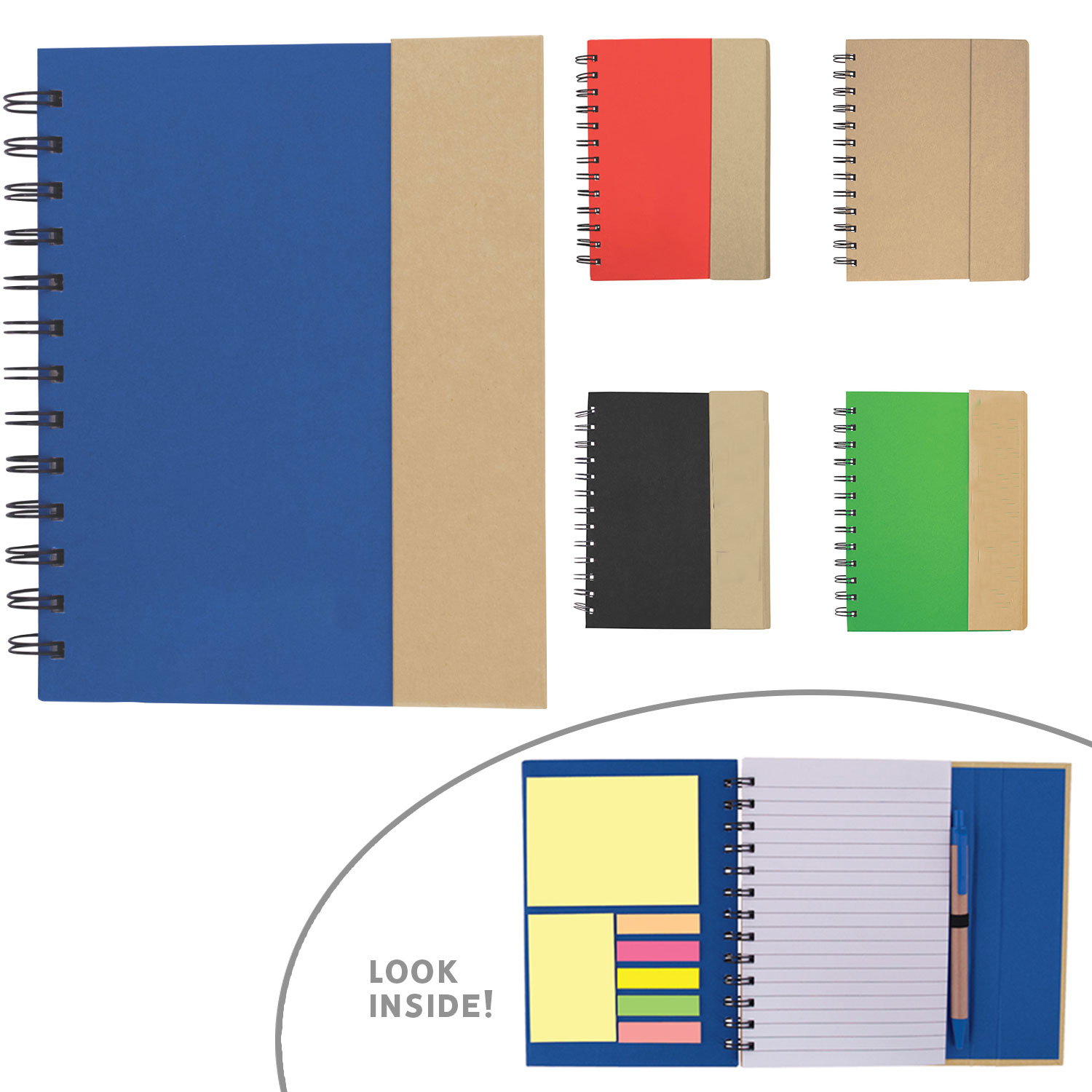 Eco-Recycled Journal w/Sticky Notes, Flags, & Pen 1